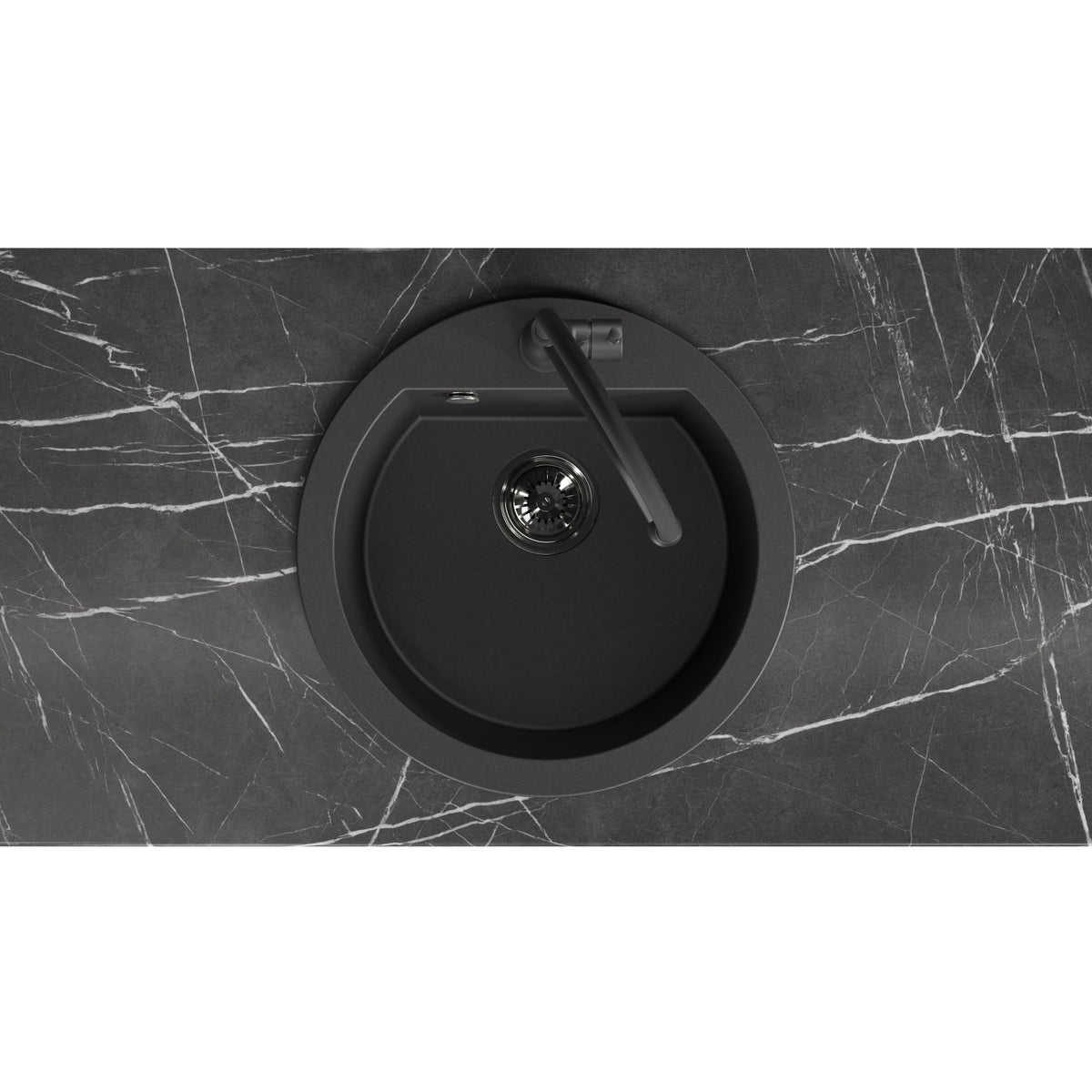 Laveo Dafne Granite Sink 1 Bowl - Black – product view 4
