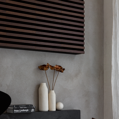 Marbet Design Woodline - 4 units x Dark Oak Lamella Panel on Black Felt - 2700 x 300 mm