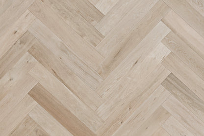 FINOak Atelier Unfinished Herringbone 125 × 600 mm engineered hardwood flooring