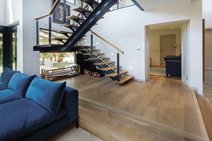 FINOak Atelier Unfinished 190 mm Plank engineered hardwood flooring room setting