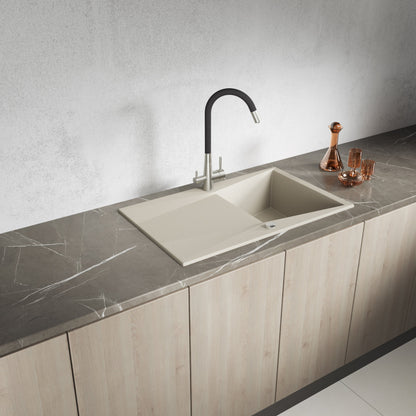 Laveo Grenada Granite Sink 1 Bowl with Drainer - Beach Sand – product view 1