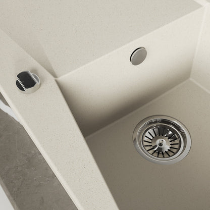 Laveo Grenada Granite Sink 1 Bowl with Drainer - Beach Sand – product view 3