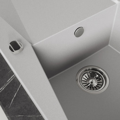Laveo Grenada Granite Sink 1 Bowl with Drainer - Grey – product view 3