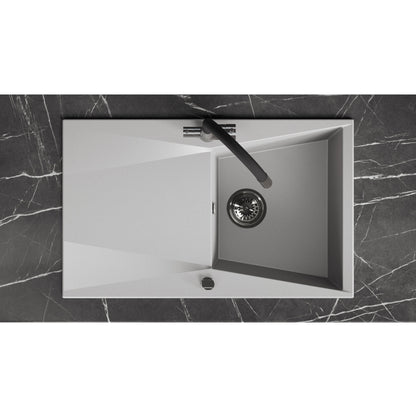 Laveo Grenada Granite Sink 1 Bowl with Drainer - Grey – product view 4