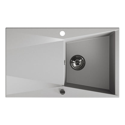 Laveo Grenada Granite Sink 1 Bowl with Drainer - Grey – product view 5