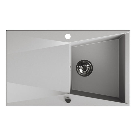 Laveo Grenada Granite Sink 1 Bowl with Drainer - Grey – product view 5