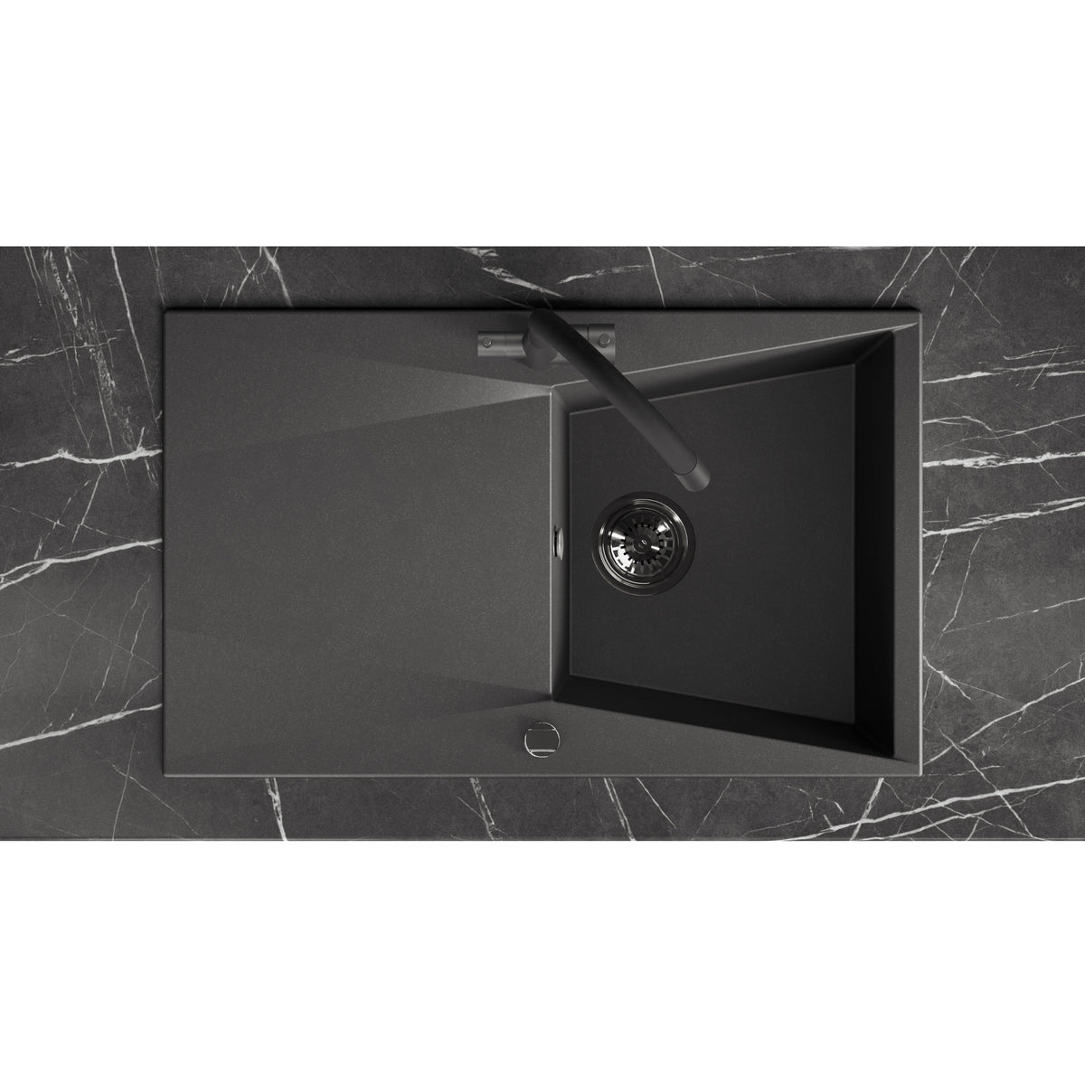 Laveo Grenada Granite Sink 1 Bowl with Drainer - Black – product view 4