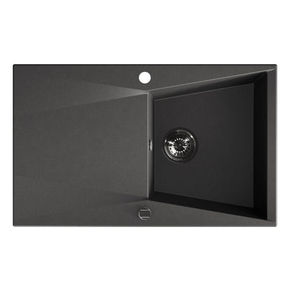Laveo Grenada Granite Sink 1 Bowl with Drainer - Black – product view 5