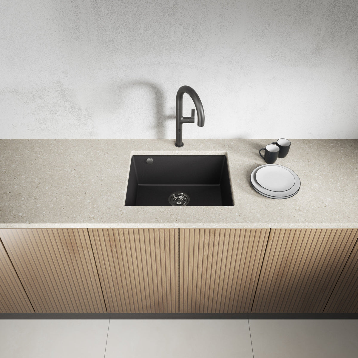 Laveo Ibiza Granite Undermount Sink - Black – product view 2