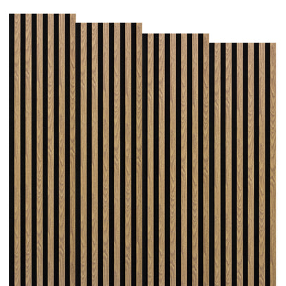 Marbet Design Woodline - 4 units x Light Oak Lamella Panel on Black Felt - 2700 x 300 mm