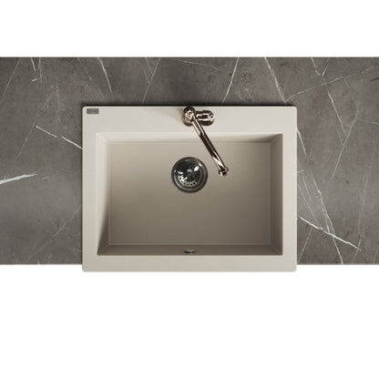 Laveo Komodo Granite Kitchen Sink Single Bowl 630 mm - Beach Sand – product view 4