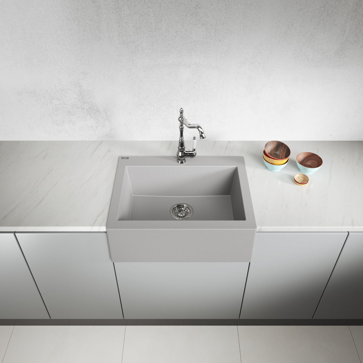 Laveo Komodo Granite Kitchen Sink Single Bowl 630 mm - Grey – product view 2