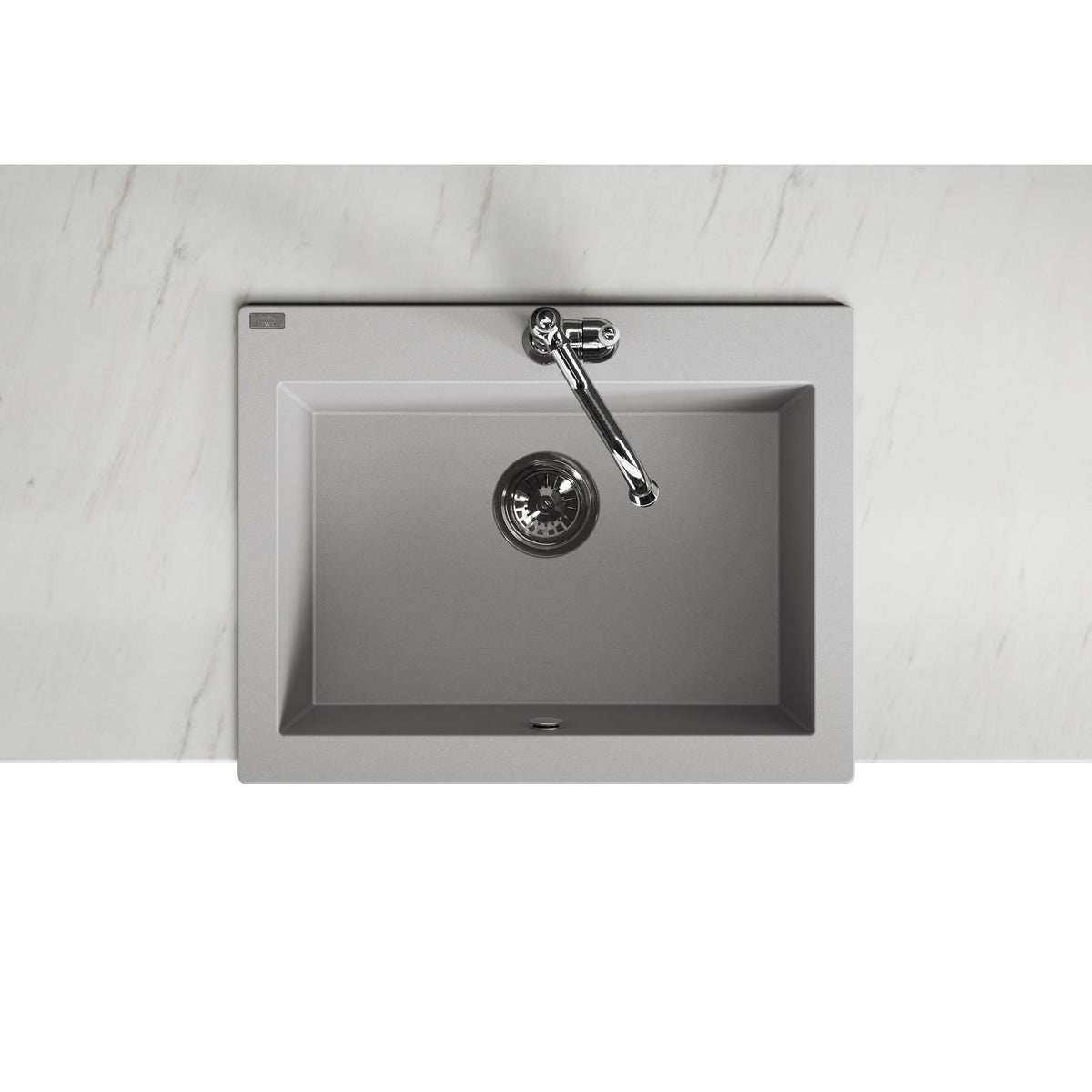Laveo Komodo Granite Kitchen Sink Single Bowl 630 mm - Grey – product view 4