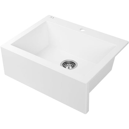 Laveo Komodo Granite Sink 1 Bowl - White – product view 2