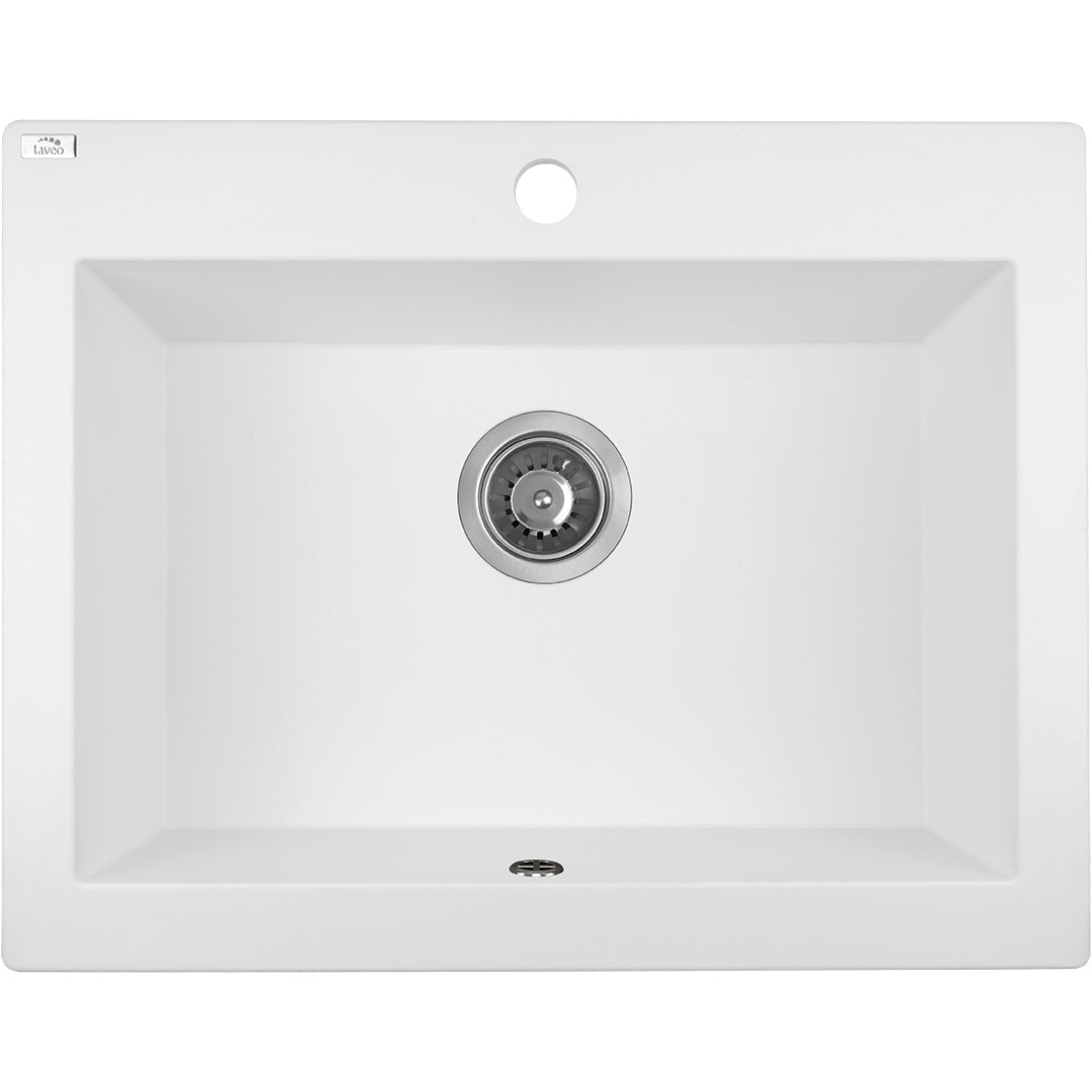 Laveo Komodo Granite Sink 1 Bowl - White – product view 1