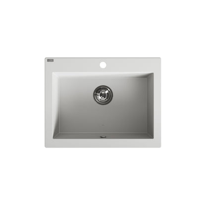 Laveo Komodo Granite Kitchen Sink Single Bowl 630 mm - White – product view 5
