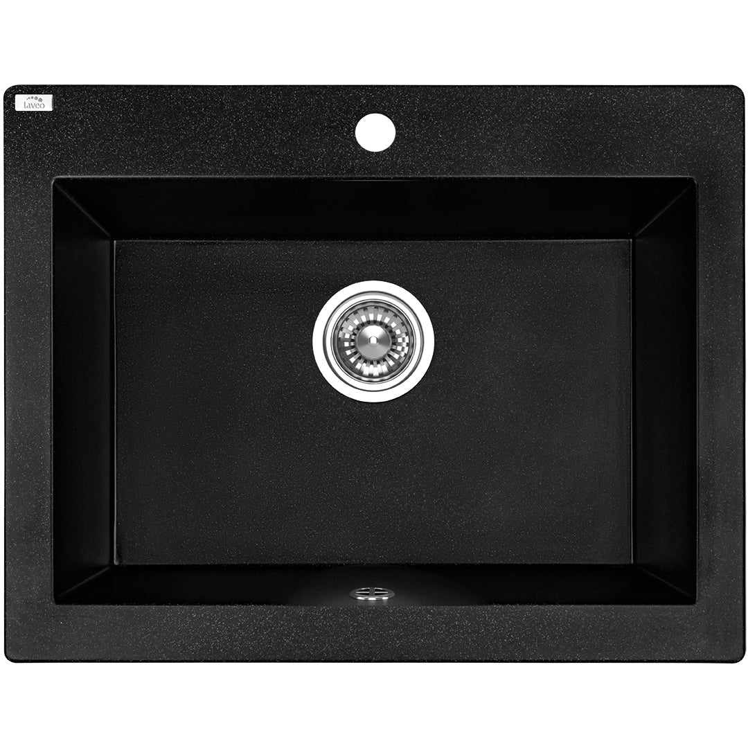 Laveo Komodo Granite Sink 1 Bowl - Black – product view 1