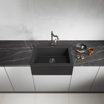 Laveo Komodo Granite Kitchen Sink Single Bowl 630 mm - Black – product view 2