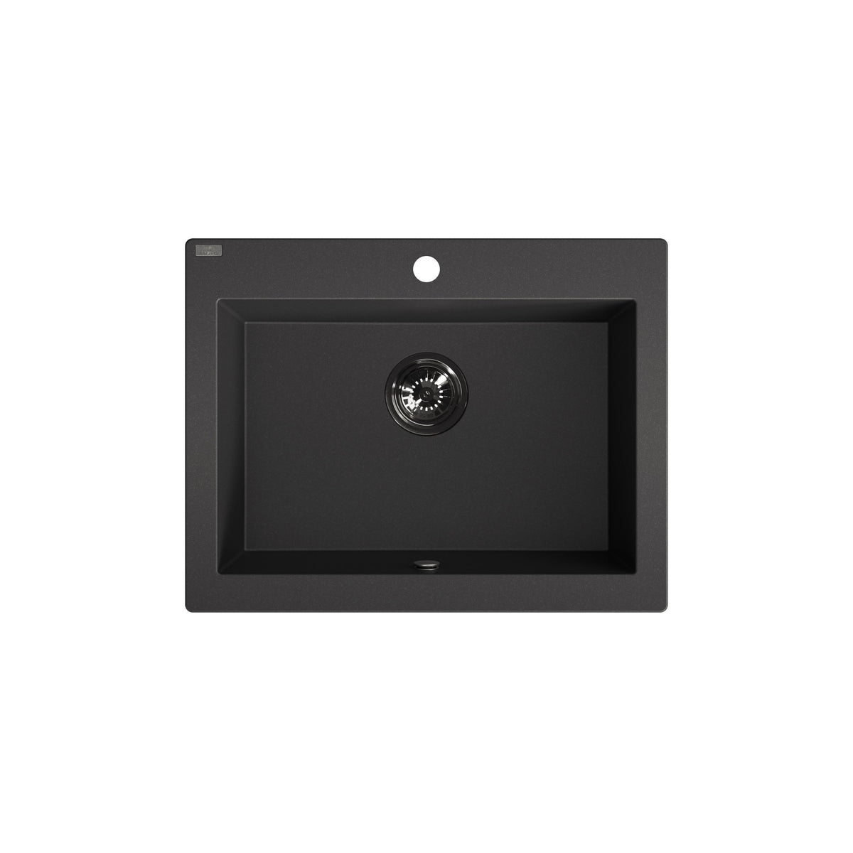 Laveo Komodo Granite Kitchen Sink Single Bowl 630 mm - Black – product view 5