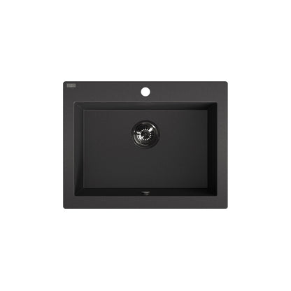 Laveo Komodo Granite Kitchen Sink Single Bowl 630 mm - Black – product view 5