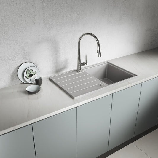 Laveo Margarita Granite Sink 1 Bowl with Drainer - Grey – product view 1