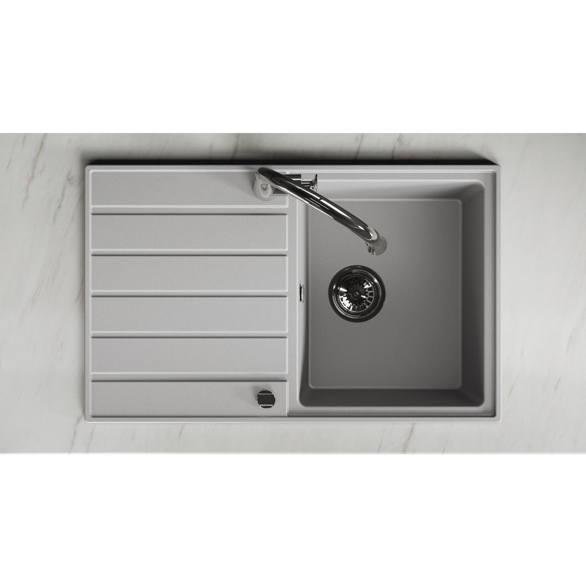 Laveo Margarita Granite Sink 1 Bowl with Drainer - Grey – product view 4
