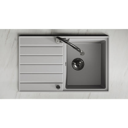 Laveo Margarita Granite Sink 1 Bowl with Drainer - Grey – product view 4