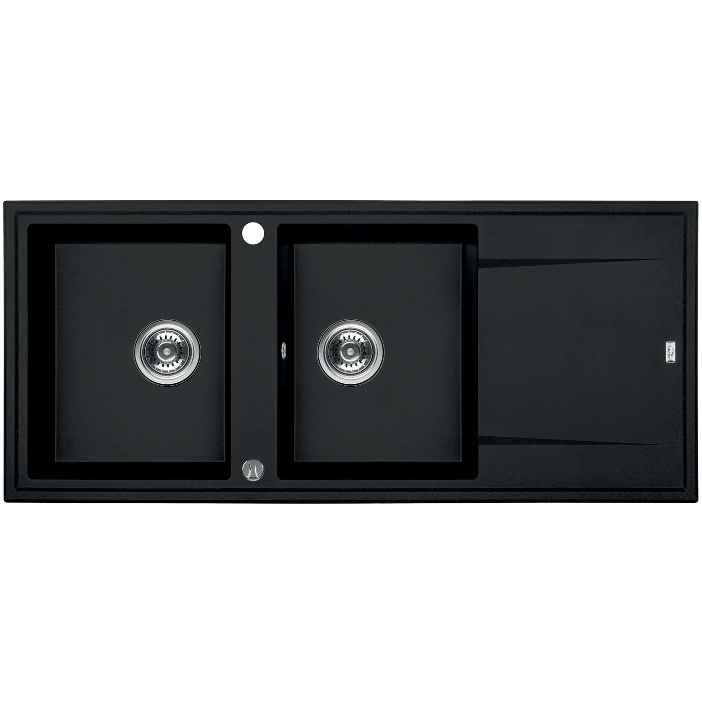 Laveo Megalo Granite Sink 2 Bowl with Drainer - Monochrome Black – product view 1