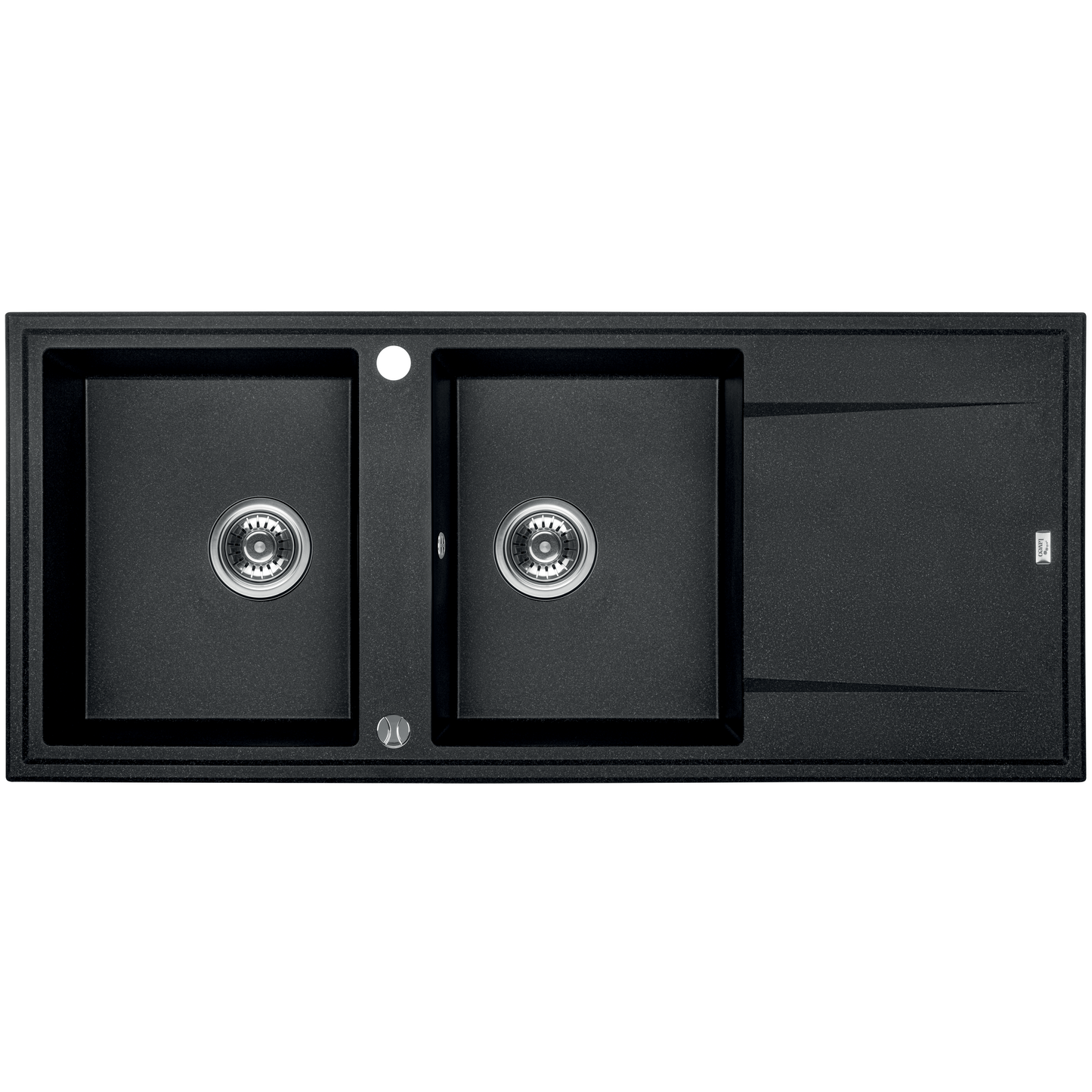 Laveo Megalo Granite Sink 2 Bowl with Drainer - Black – product view 1