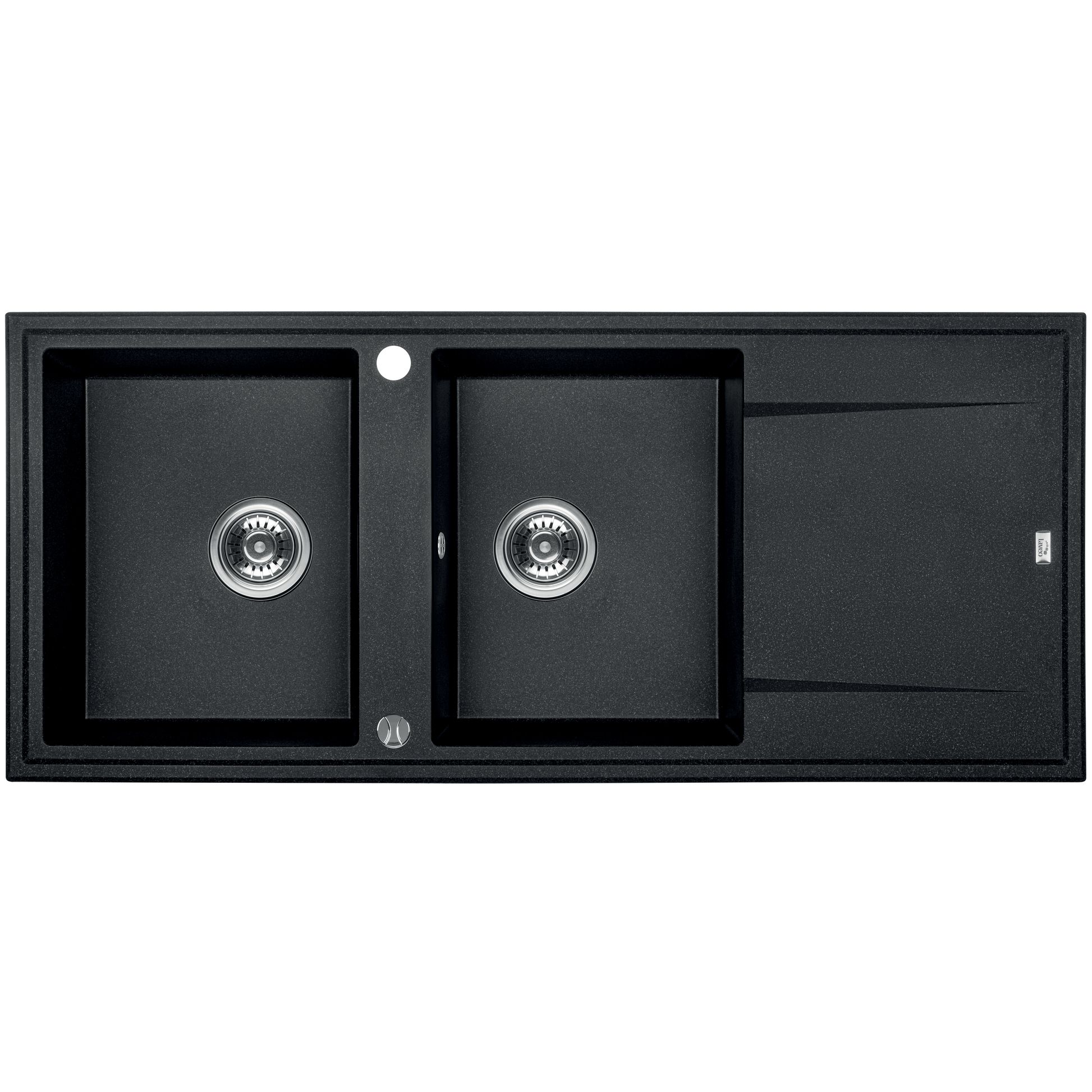 Laveo Megalo Granite Sink 2 Bowl with Drainer - Black – product view 1