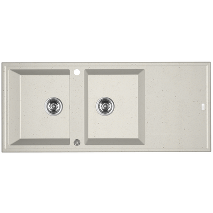 Laveo Megalo Granite Sink 2 Bowl with Drainer - Jasmine – product view 1