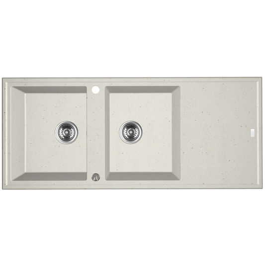 Laveo Megalo Granite Sink 2 Bowl with Drainer - Jasmine – product view 1