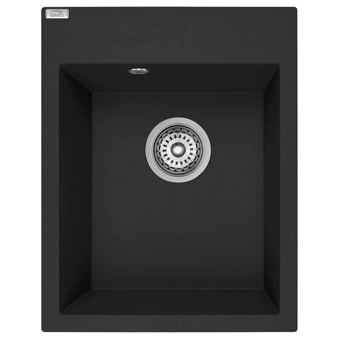 Laveo Monchichi Granite Kitchen Sink Single Bowl 500 mm - Monochrome Black – product view 1