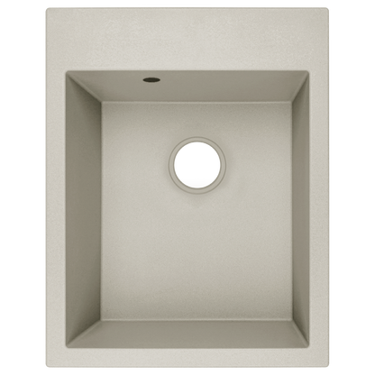 Top view of Laveo Monchichi single-bowl granite kitchen sink in Jasmine – SBO_J10Y