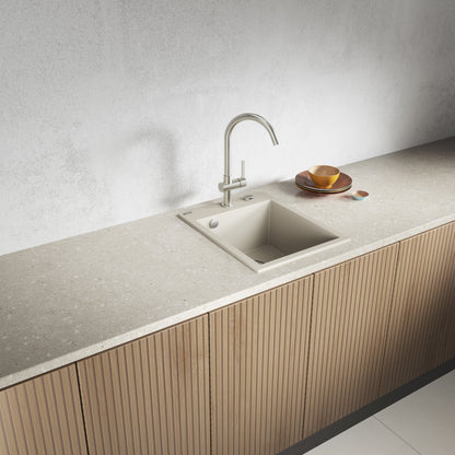 Laveo Monchichi Granite Kitchen Sink Single Bowl 500 mm - Beach Sand – product view 1