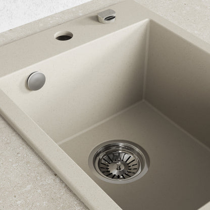 Laveo Monchichi Granite Kitchen Sink Single Bowl 500 mm - Beach Sand – product view 3