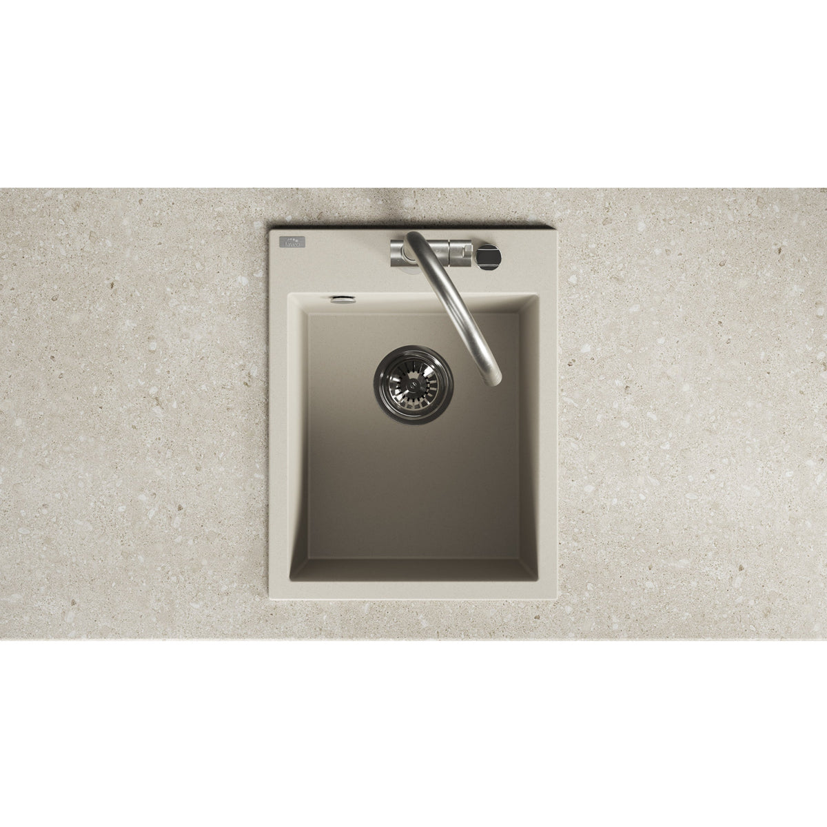 Laveo Monchichi Granite Kitchen Sink Single Bowl 500 mm - Beach Sand – product view 4