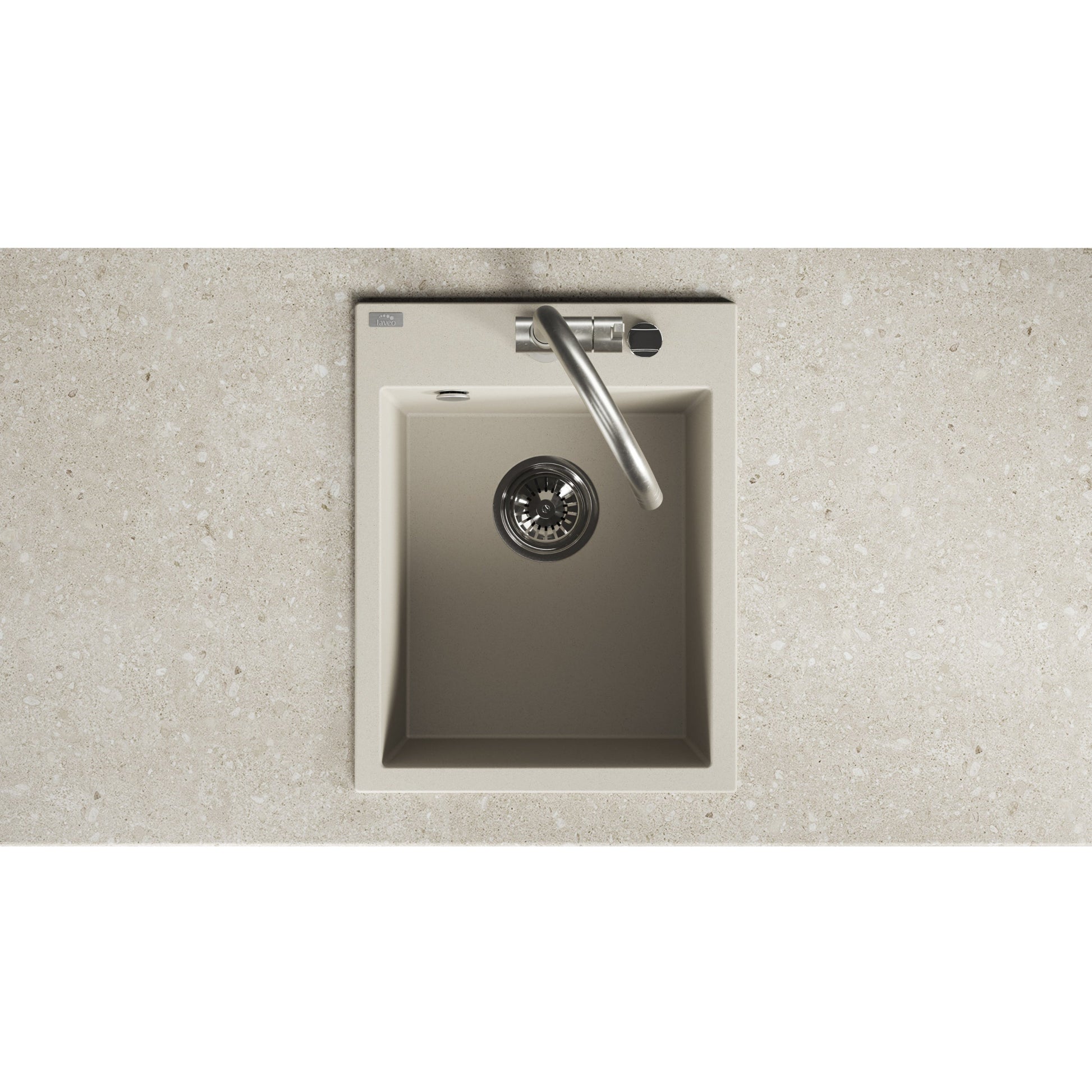 Laveo Monchichi Granite Kitchen Sink Single Bowl 500 mm - Beach Sand – product view 4