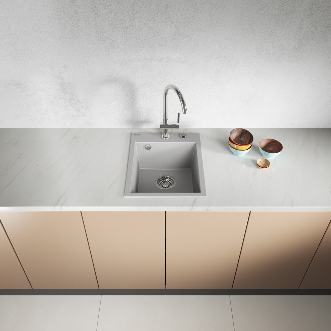 Laveo Monchichi Granite Kitchen Sink Single Bowl 500 mm - Grey