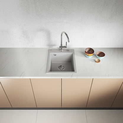 Laveo Monchichi Granite Kitchen Sink Single Bowl 500 mm - Grey