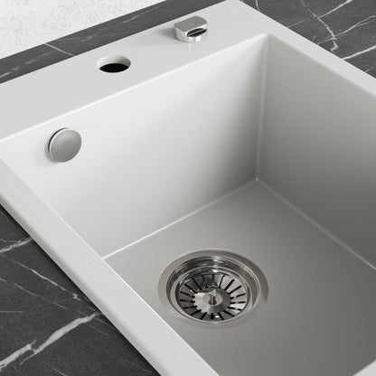 Laveo Monchichi Granite Kitchen Sink Single Bowl 500 mm - White