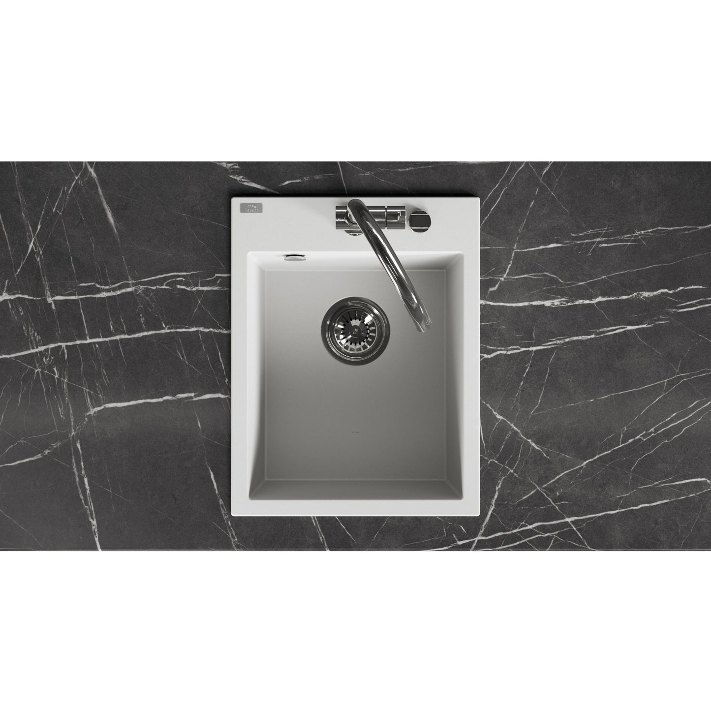 Laveo Monchichi Granite Kitchen Sink Single Bowl 500 mm - White
