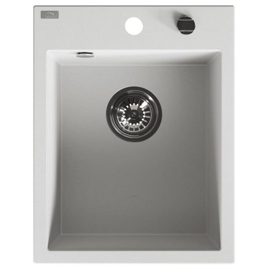 Laveo Monchichi Granite Kitchen Sink Single Bowl 500 mm - White – product view 5