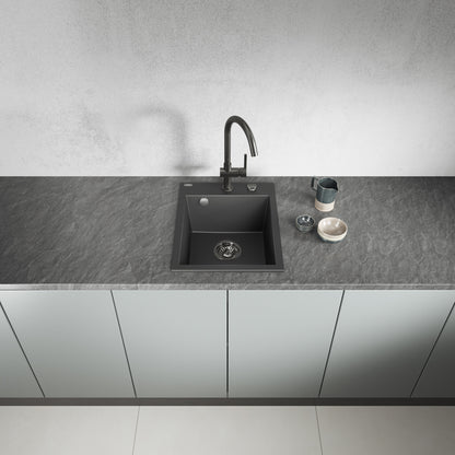 Laveo Monchichi Granite Kitchen Sink Single Bowl 500 mm - Black
