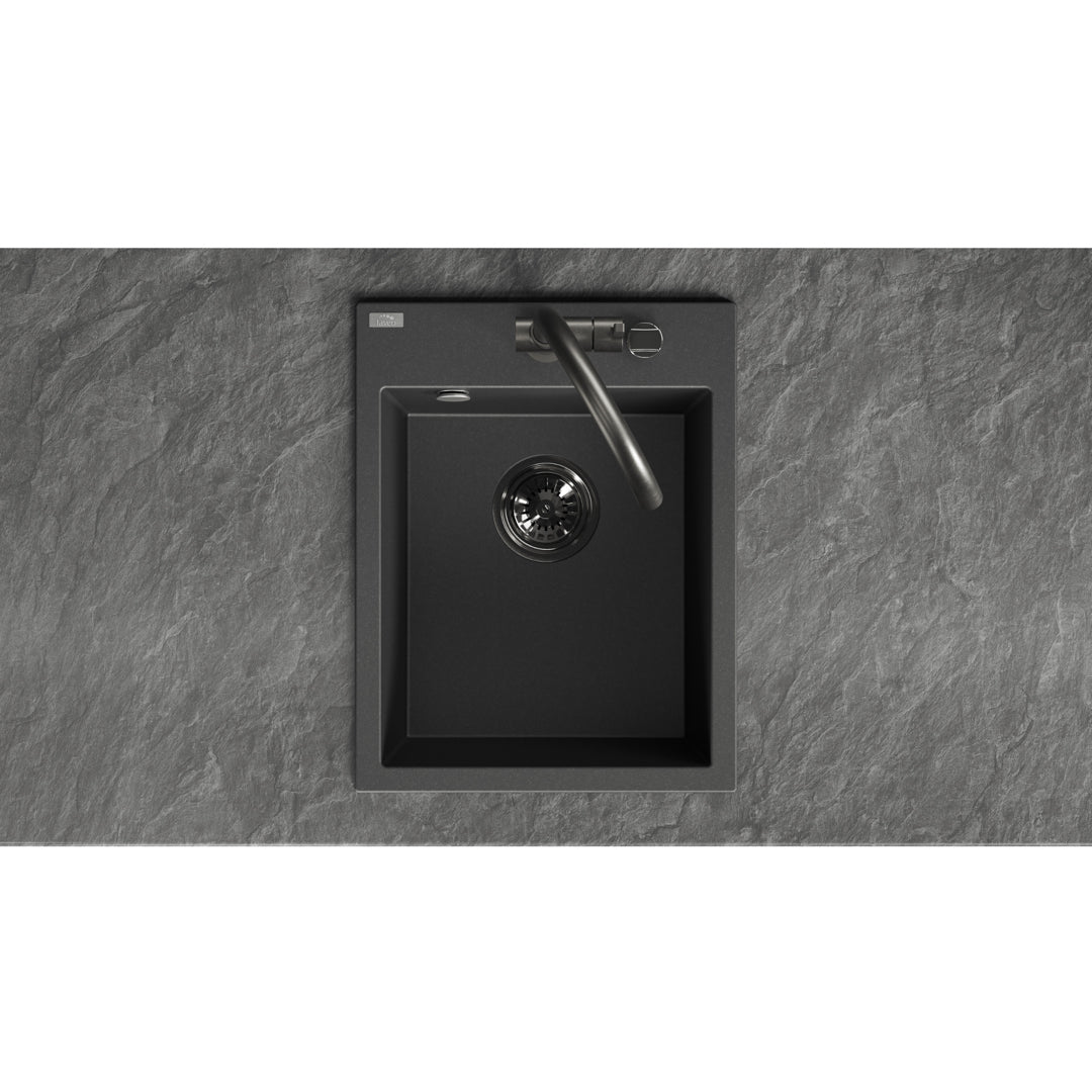 Laveo Monchichi Granite Kitchen Sink Single Bowl 500 mm - Black