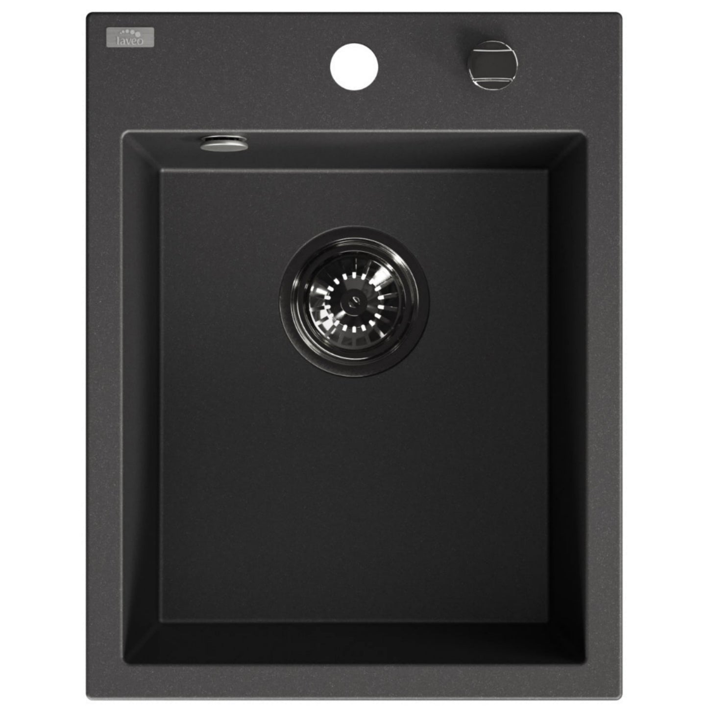 Laveo Monchichi Granite Kitchen Sink Single Bowl 500 mm - Black – product view 5