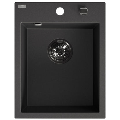 Laveo Monchichi Granite Kitchen Sink Single Bowl 500 mm - Black – product view 5
