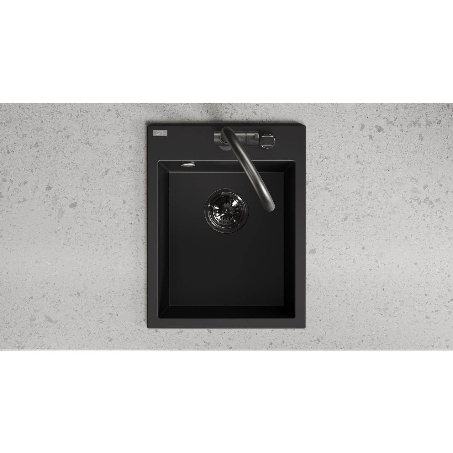 Laveo Monchichi Granite Kitchen Sink Single Bowl 500 mm - Monochrome Black