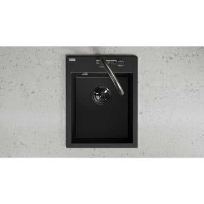 Laveo Monchichi Granite Kitchen Sink Single Bowl 500 mm - Monochrome Black