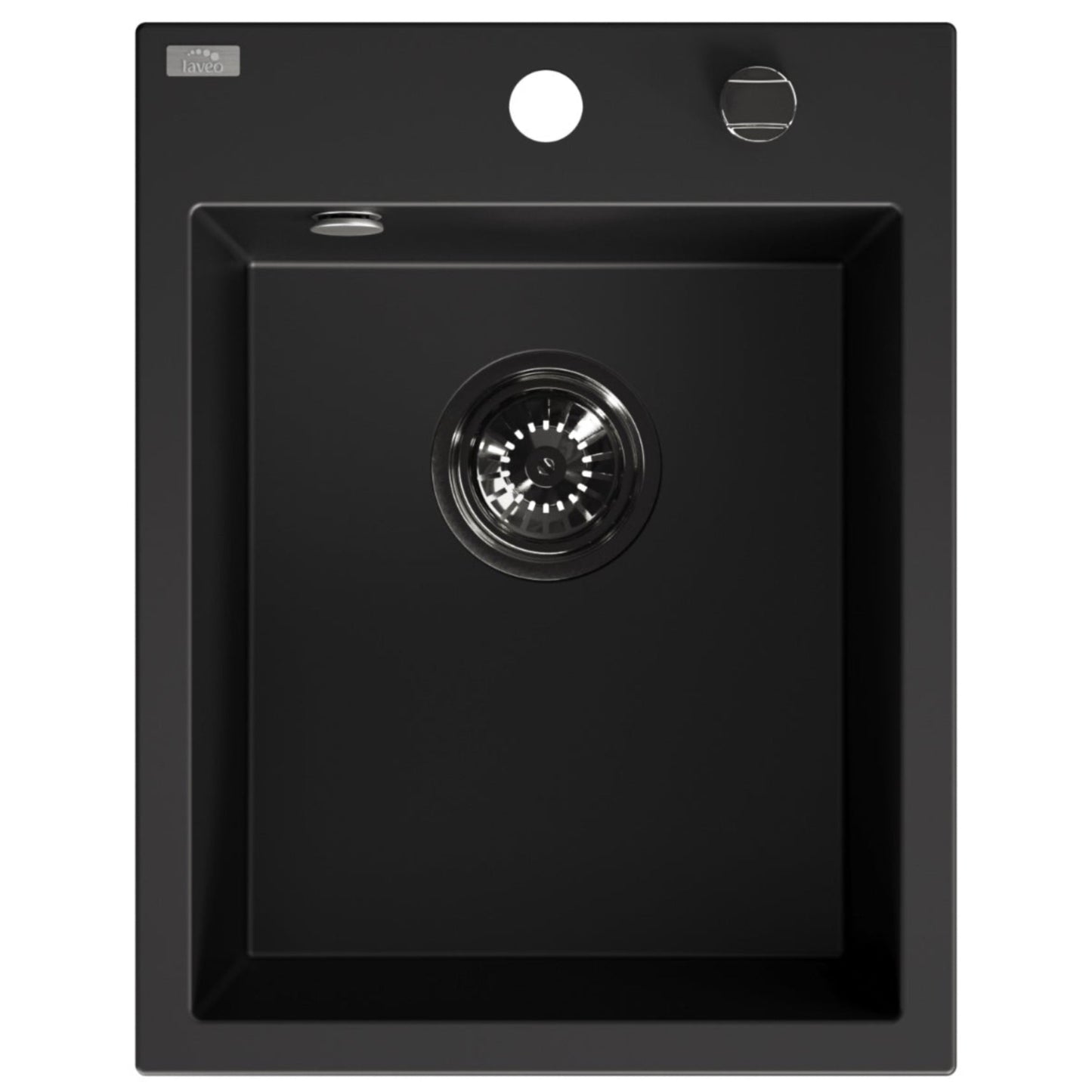 Laveo Monchichi Granite Kitchen Sink Single Bowl 500 mm - Monochrome Black